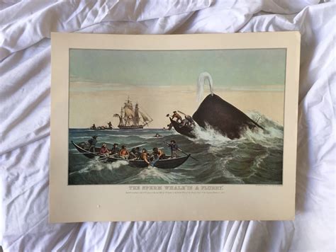 Currier Ives Art Print The Sperm Whale In A Flurry Vintage Whaling