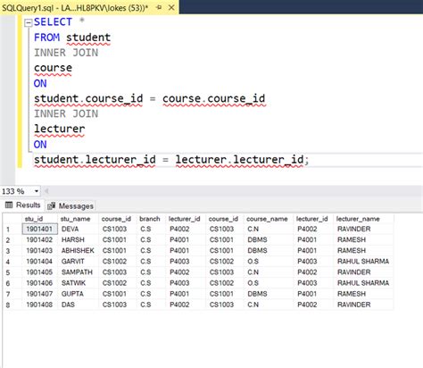 Join Multiple Tables Using Inner Join Geeksforgeeks