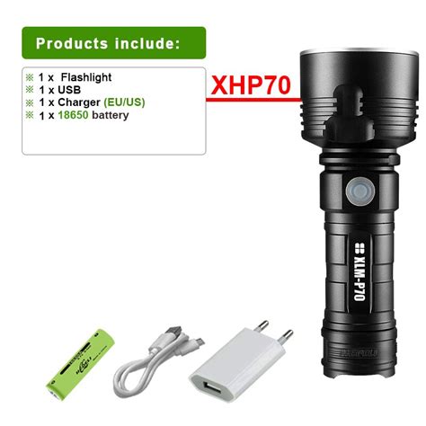 Xhp160 Powerful Led Flashlight Super Bright Outdoor Led Torch Light