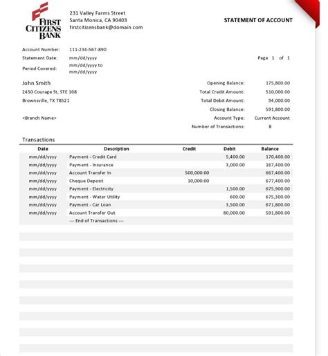 Bank Statement Template5 | Etsy