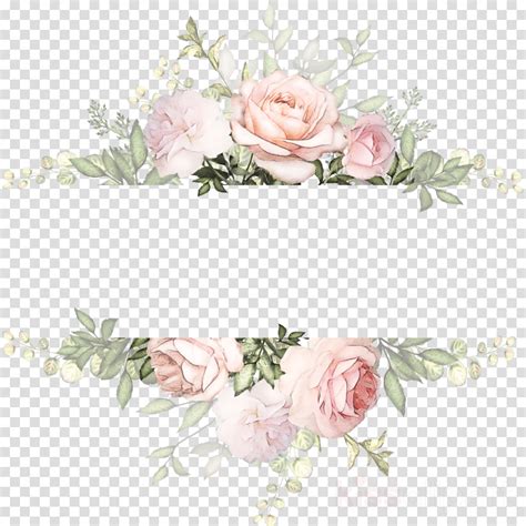 Blush Flower Border Clip Art Free