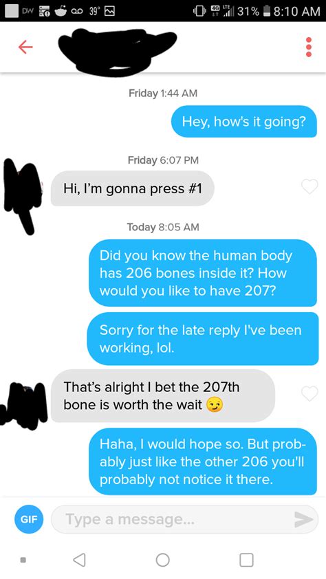 Pickup lines can be tricky though. My Bio is "Press 1 for Biology pick up line. Press 2 for ...