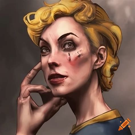 Fallout 4 Vault Girl In Realistic Comic Style On Craiyon