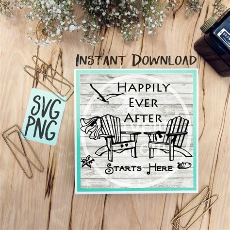 Happily Ever After Starts Here Svg Png Cut Or Print File Etsy