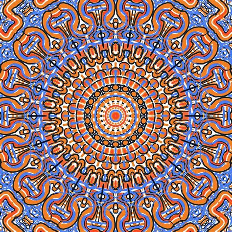 Mandala Blueorange Digital Art By Judy Lamar Fine Art America