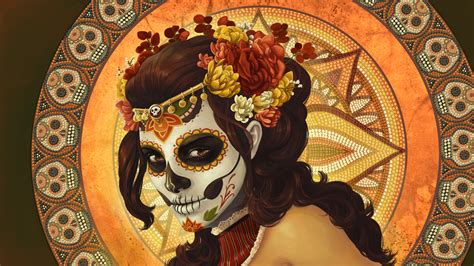 Day of the Dead Dia de los Muertos Mexican dark horror witch skull