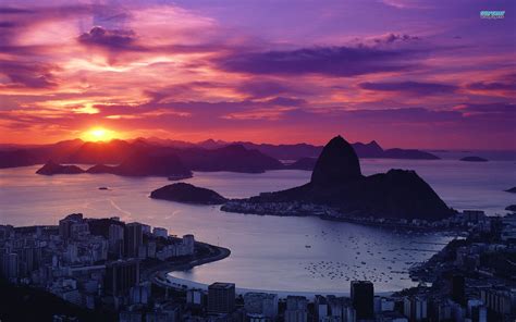 Sugar Loaf Mountain In Rio De Janeiro Wallpaper Widescreen Hd For Desktop
