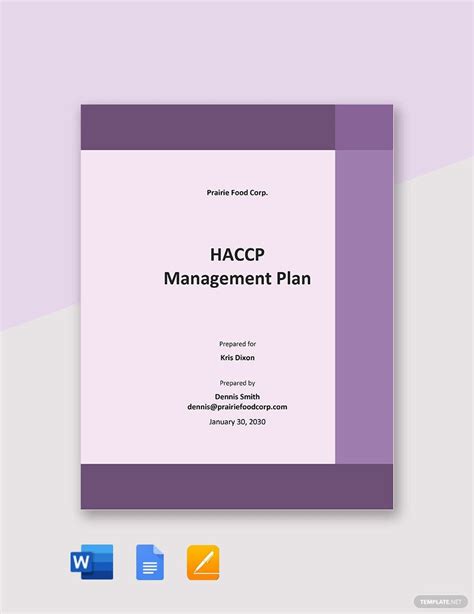 HACCP Plan Template In Word FREE Download Template Net