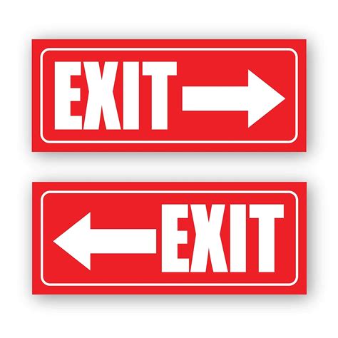 exit with right arrow printable sign