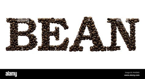 Bean Word Made From Coffee Bean Font 3d Rendering Stock Photo Alamy