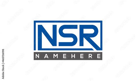 nsr letters logo with rectangle logo vector stock vector adobe stock