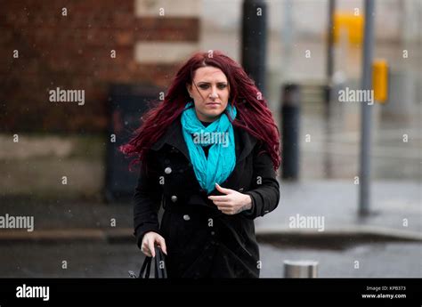 deputy leader of the far right group britain first jayda fransen arrives at belfast laganside