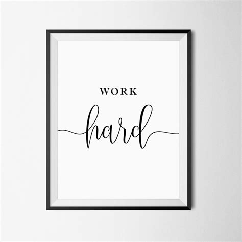 Office Wall Decor Work Hard Be Kind Stay Humble Printable Etsy
