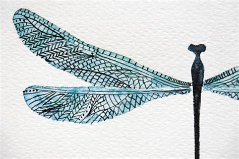 Dragonfly Art Print Teal Watercolor Dragonfly Wall Decor Etsy