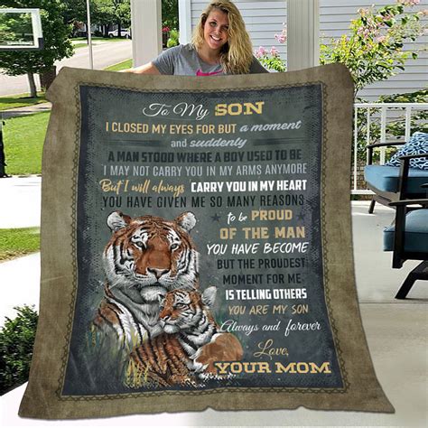 Tiger Son Blankets Tiger Mom To Son I Closed My Eyes For But A Moment Blanket CubeBik