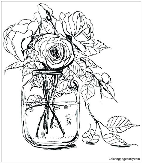 Pot pottery vase flower home interior decoration. Flower Vase Coloring Page - Free Coloring Pages Online