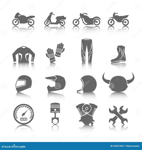 Motorcycle Icons Set Stock Vector Illustration Of Collection 42921025
