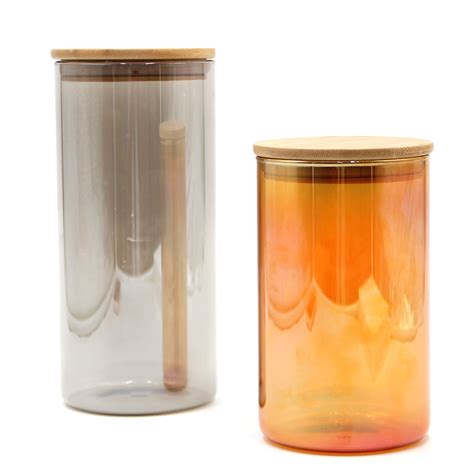Hot Resistant Sale Borosilicate Candle Jar With Wooden Lid High Quality Borosilicate Glass