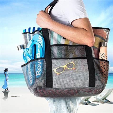 2019 Women Summer Mesh Beach Bag Handbag Sport Travel Zipper Tote Purse