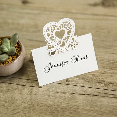 Segnaposto perlato elegante sp010 completo di stampa nome inviato. Segnaposto matrimonio cuore • Matrimonio da Sogno