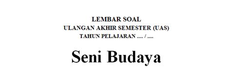 Soal Seni Budaya Dan Jawabannya (Edisi Ke-2) | Buku Soal Tes