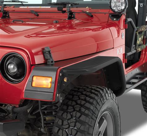 Warrior Products 4 Wide Front Tube Flares For 97 06 Jeep Wrangler Tj