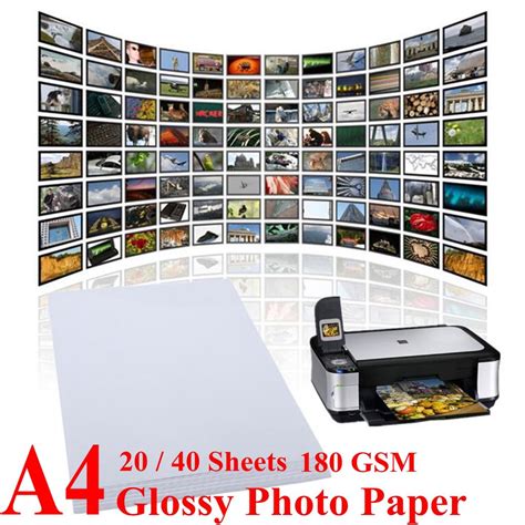 20 Sheets A4 Gloss Glossy Photo Paper For Inkjet Printer 210mm X 297mm