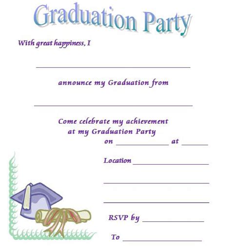 Blank Graduation Party Invitation Template