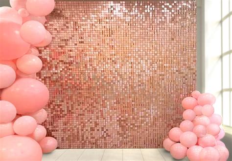 X Rose Gold Sequin Wall Panel Foot Shimmer Wall Backdrop Panels
