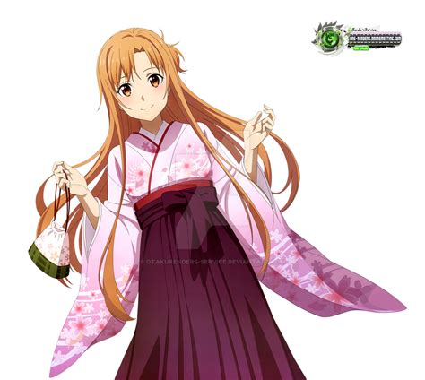 Sword Art Online Asuna Yuuki Cute Kimono Hd Png By Otakurenders Service