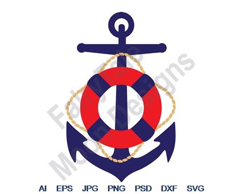 Nautical Anchor Svg Dxf Eps Png Vector Art Etsy