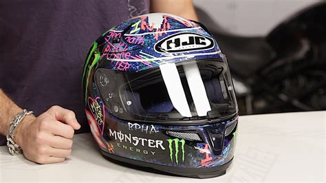 The product fits perfectly into hjc rpha 10 helmet. HJC RPHA 10 Lorenzo Graffiti Replica Helmet Review at ...
