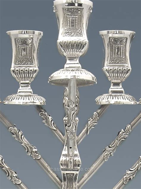Masoret Rambam Chabad Sterling Silver Menorah 22 The Chassans Place