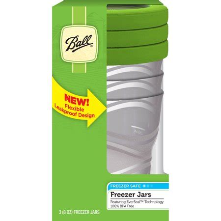 The jars stack in the freezer, won't leak or spill, resist stains and are dishwasher safe! Ball 8-Ounce Plastic Freezer Jars, 3-Pack - Walmart.com