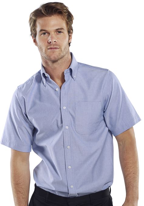 White Men Short Sleeve Oxford Cotton Shirt | GMTS Workwear Ltd.