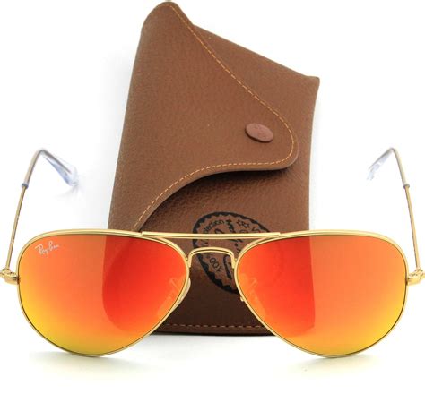 Ray Ban Sunglasses Aviator Metal Rb 3025 Gold Frame 55 Mm Orange Mirror Lens 112