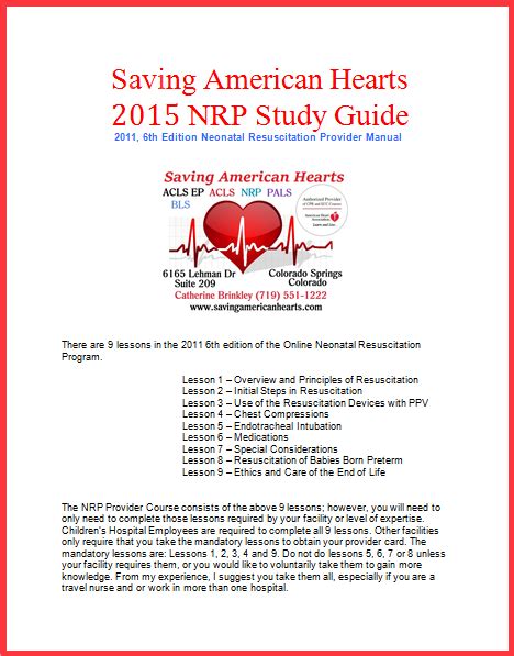 Denver Colorado Nrp Neonatal Resuscitation Program Free Study Guide