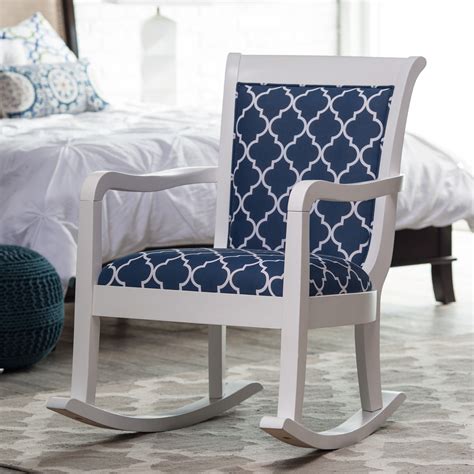 Get cozy in your living room space with an arm chair or chaise lounge chair. Belham Living Blue Quatrefoil Rocking Chair - Indoor Rocking Chairs at Hayneedle