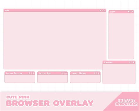 Twitch Stream Overlay Cute Pink Heart Arcade Valentines Crane Machine 9e7