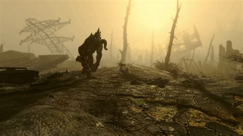 Wallpaper Video Games Morning Fallout 4 Deathclaw Terrain