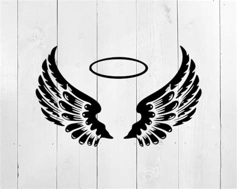 Angel Wings With Halo Svg File Etsy