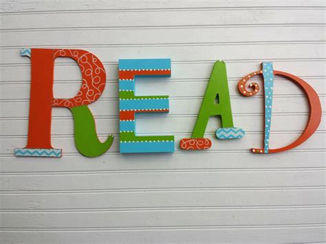 Read Letters Read Sign Kids Wall Decor Book Room Letters Etsy