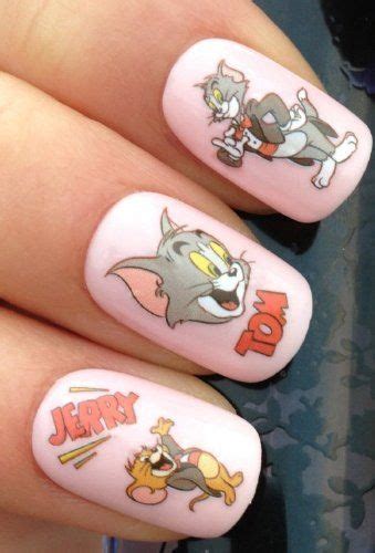 Nail Art Wrap Water Transfer Decals Tom And Jerry Figuresfaceswording
