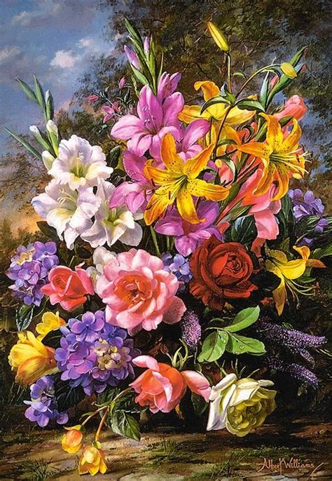 A Vase Of Flowers 1000pc Jigsaw Puzzle By Castorland Flower Canvas