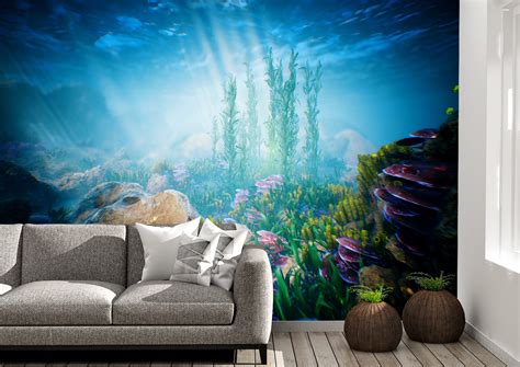 Underwater Life Wall Mural Wallpaper Wall Art Peel And Stick Etsy