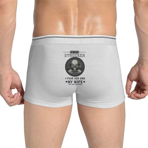 i m a trucker i fear god and my wife panties men panty lingerie breathable boxer briefs stretch