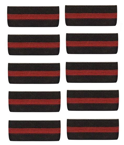 10 Pack Thin Red Line Mourning Band Black Fire Department Funeral Honor