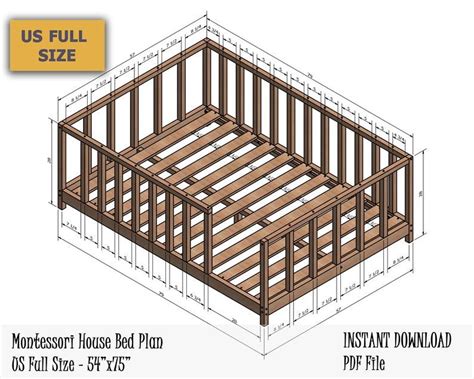 Where he/she can not only rest or sleep but can think of future goals. Montessori Canopy Bed Plan Full Bed Toddler Bed Frame DIY | Etsy in 2021 | Toddler bed frame ...