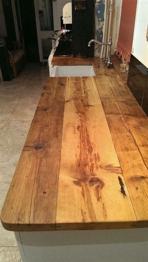 12 diy wooden kitchen countertops to make. Restored wood counter tops | Rustic countertops, Wooden ...