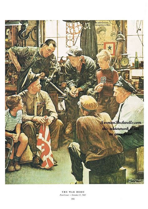 Norman Rockwell Print The War Hero Homecoming Marine 11x15